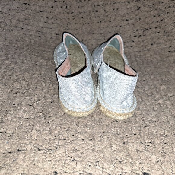 GAIMO-Espadrilles-Spain-Silver Sparkle Slip In Flats-Sz 37-Near Mint - Picture 5 of 7